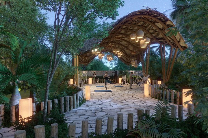 GYM de departamentos de lujo en Tulum, Quintana Roo, México, rodeados de hermosos paisajes